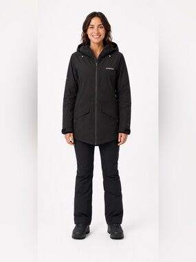 Patagonia Women's Snowbelle Black Hooded Ski Snow Jacket